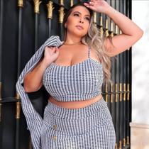 conjunto xadrez plus size