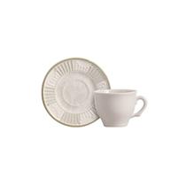 Conjunto Xícara Café com Pires Vintage Palms Cerâmica Scalla