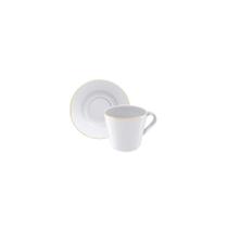 Conjunto Xícara E Pires Chá Filetado Tramontina Elisa Em Porcelana Com Borda Dourada 185 Ml 2 Peças Conjunto Xícara E Pires Chá Filetado Tramontina Elisa Em Porcelana Com Borda Dourada 185 Ml 2 Peças