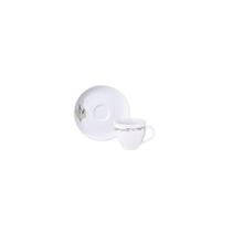 Conjunto Xícara e Pires de Café Tramontina Lilla em Porcelana Decorada 100 ml 2 Peças Conjunto Xícara e Pires de Café Tramontina Lilla em Porcelana Decorada 100 ml 2 Peças