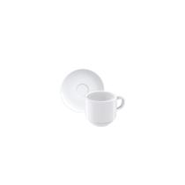 Conjunto Xícara e Pires de Café Tramontina Paola em Porcelana 100 ml 2 Peças Conjunto Xícara e Pires de Café Tramontina Paola em Porcelana 100 ml 2 Peças
