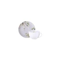 Conjunto Xícara E Pires De Chá Tramontina Magnólia Em Porcelana Decorada 250 Ml 2 Peças Conjunto Xícara E Pires De Chá Tramontina Magnólia Em Porcelana Decorada 250 Ml 2 Peças