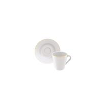 Conjunto Xícara Pires Café Filetado Tramontina Elisa Porcelana 70ml