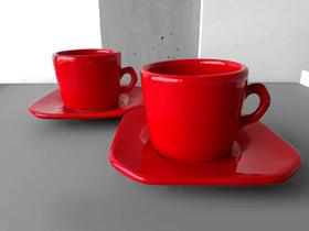 Conjunto Xícara Provençal 160 Ml Vermelho Conjunto Xícara Provençal 160 Ml Vermelho