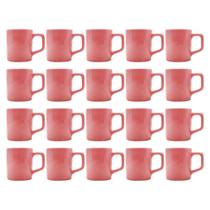 Conjunto Xícaras Café Cerâmica Rosa Vibrante 80mL - 24un