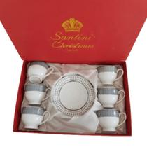 Conjunto Xícaras Cafezinho Porcelana + Pires