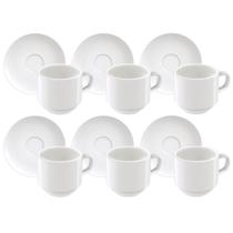 Conjunto Xícaras de Café com Pires em Porcelana 100ml Tramontina 12 Peças Conjunto Xícaras de Café com Pires em Porcelana 100ml Tramontina 12 Peças