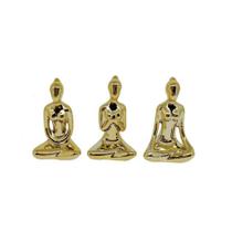 Conjunto Yoga 3 Peças Dourado 6cm em Porcelana