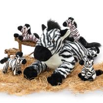 Conjunto Zebra Tezituor de pelúcia para mamãe de 25 polegadas com 4 bebês