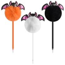 Conjunto Zuazaor de 3 canetas esferográficas Halloween Bat Pom Pom 22 cm