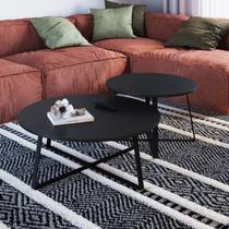 Conjuntos 2 Mesas de Centro Redonda Industrial