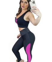 Conjuntos Academia Cropped Top E Legging Feminina - WM