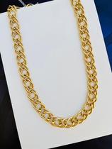 Conjuntos colar e pulseira folheado a ouro maxi duplo Conjuntos colar e pulseira folheado a ouro maxi duplo