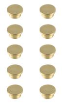 Conjuntos de 10 Puxadores Decorativos Redondos Elegantes 4 cm Dourado Escovado Conjuntos de 10 Puxadores Decorativos Redondos Elegantes 4 cm Dourado Escovado