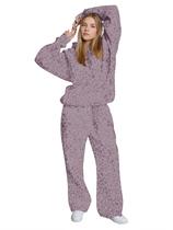 Conjuntos de 2 peças, calças de moletom femininas com capuz e leopardo Ythomm Conjuntos de 2 peças, calças de moletom femininas com capuz e leopardo Ythomm