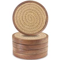 Conjuntos de 5 copos de madeira absorvente Eykao para bebidas de 10 cm