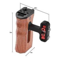 Conjuntos de acessórios de câmera gaiola de câmera universal alça lateral esquerda/direita alça de mão de madeira com suporte de sapato frio de orifício de parafuso 1/4