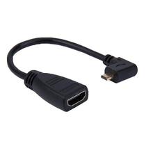 Conjuntos de acessórios de computador 19cm 90 graus micro hdmi adaptador de cabo macho para hdmi fêmea preto