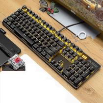 Conjuntos de acessórios de computador ajazz 104 teclas cor amarela computador desktop notebook gaming cabo de teclado mecânico com fio