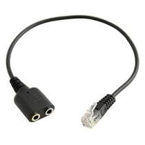 Conjuntos de acessórios de computador dual 3,5 mm fêmea para rj9 pc fones de ouvido para telefone de escritório adaptador conversor comprimento do cabo: