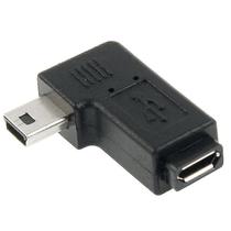 Conjuntos de acessórios de computador micro usb de 90 graus para mini adaptador usb preto