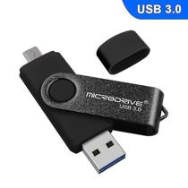 Conjuntos de acessórios de computador microdrive 16gb usb 3.0 telefone android computador de uso duplo disco rotativo de metal u preto