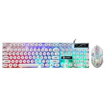 Conjuntos de acessórios de computador tx300 sensação mecânica backlight punk teclado com fio conjunto de mouse branco