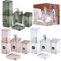 Conjuntos de Banheiro Suporte Caixa de Sabonete Banho Sabonete Líquido Porta Escova Conjuntos de Banheiro Suporte Caixa de Sabonete Banho Sabonete Líquido Porta Escova