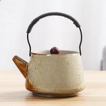 Conjuntos de chá de café bule com alça de grés bule de cerâmica em casa bule único retro nostálgico japonês kung fu Conjuntos de chá de café bule com alça de grés bule de cerâmica em casa bule único retro nostálgico japonês kung fu
