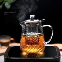 Conjuntos de chá de café bule de chá de vidro resistente ao calor vidro de alta qualidade com filtro infusor de chá chaleira martelo 630ml