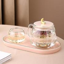 Conjuntos de copos 600ml bule de vidro transparente bule de chá 150ml conjunto avançado de xícara e pires suco de frutas água Conjuntos de copos 600ml bule de vidro transparente bule de chá 150ml conjunto avançado de xícara e pires suco de frutas água