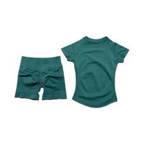 Conjuntos De Ginástica Sem Costura Para Mulheres, Camiseta De Manga Curta E Leggings Para Yoga,