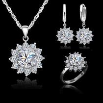 Conjuntos De Joias De Casamento Com Zircônia Cúbica Branca, Colar De Prata Esterlina 925, Brinco, Conjuntos De Joias De Casamento Com Zircônia Cúbica Branca, Colar De Prata Esterlina 925, Brinco,