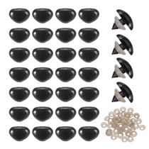 Conjuntos de narizes de segurança MECCANIXITY 100 de plástico preto de 15 mm com lavadora Conjuntos de narizes de segurança MECCANIXITY 100 de plástico preto de 15 mm com lavadora