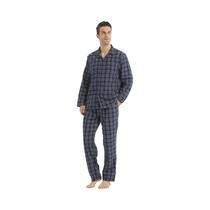 Conjuntos De Pijamas De Flanela De Algodão Para Homens, Roupas De Dormir Macias Com Calças E Camisas