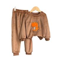 Conjuntos De Pijamas De Inverno Para Bebês Meninos E Meninas Bear Leader Em Veludo Coral Flanela