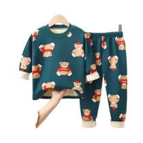 Conjuntos De Pijamas De Veludo Quente Para Crianças Outono Inverno Moda Estampada Para Meninos E Conjuntos De Pijamas De Veludo Quente Para Crianças Outono Inverno Moda Estampada Para Meninos E