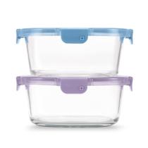 Conjuntos de preparação de refeições de vidro Ello Color Lock, 7 xícaras, 4 peças x 2 Desert Fest