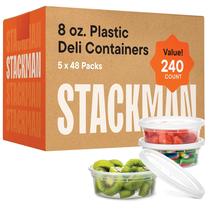 Conjuntos de recipientes de plástico Stack Man 240 ml com tampas herméticas Conjuntos de recipientes de plástico Stack Man 240 ml com tampas herméticas