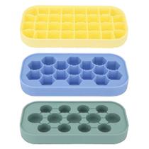 Conjuntos de utensílios de cozinha bandeja de gelo de silicone de qualidade alimentar novo molde de gelo caixa de gelo bandeja empilhável com tampa