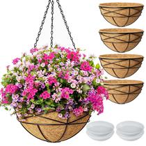 Conjuntos de Vasos Suspensos Karlliu 4 Unidades 30 cm Metal com Forro de Coco Conjuntos de Vasos Suspensos Karlliu 4 Unidades 30 cm Metal com Forro de Coco
