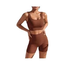 Conjuntos De Yoga Sem Costura Para Mulheres, 2 Peças, Roupas De Academia De Cintura Alta, Top