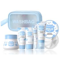 Conjuntos e kits de cuidados com a pele Milk, conjuntos de presentes de beleza para meninas adolescentes, kit de limpeza para a pele, creme para os olhos, hidratante, protetor solar, cera para mãos, creme, kits faciais para mulheres, hidratação profunda (tamanho único, Milk StyleA) Conjuntos e kits de cuidados com a pele Milk, conjuntos de presentes de beleza para meninas adolescentes, kit de limpeza para a pele, creme para os olhos, hidratante, protetor solar, cera para mãos, creme, kits faciais para mulheres, hidratação profunda (tamanho único, Milk StyleA)