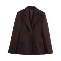Conjuntos Elegantes De Blazer Com Zíper Para Primavera E Verão Com Bolsos E Calças Largas Para