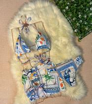 Conjuntos gringa biquíni + saia R forradas e com bojo Tecido Suplex