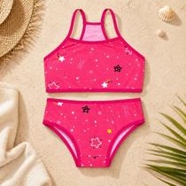 Conjuntos Infantil Menina Moça Suede Estampado Top Calcinha Conjuntos Infantil Menina Moça Suede Estampado Top Calcinha