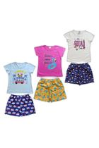 Conjuntos Infantis Criança Menina Blusa Shorts Kit 6 peças Conjuntos Infantis Criança Menina Blusa Shorts Kit 6 peças