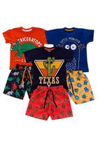 Conjuntos Infantis Menino Camisetas Shorts 6 pçs Roupas Conjuntos Infantis Menino Camisetas Shorts 6 pçs Roupas