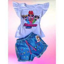 -conjuntos jeans infantil meninas super poderosas.