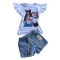 Conjuntos jeans infantil para meninas. Conjuntos jeans infantil para meninas.